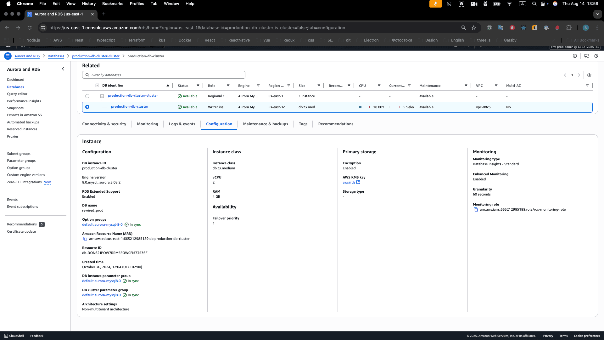 AWS RDS Database Instance Configuration